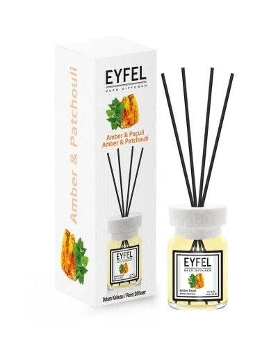 Namų kvapas su lazdelėmis  AMBER and PATCHOULI 120 ml.