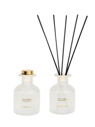 ALVORIA namų kvapas su lazdelėmis WHITE ROSE 120 ml.