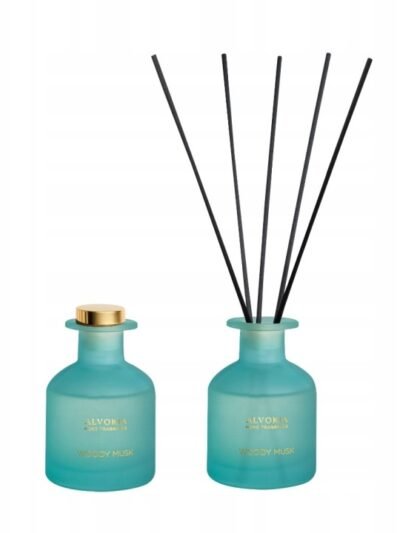 ALVORIA namų kvapas su lazdelėmis WOODY MUSK 120 ml.