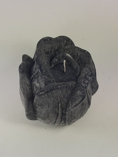 Palmių vaško žvakė GĖLĖ 12x13 cm JUODA