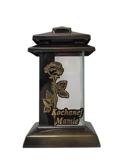 Žvakidė su  užrašu "KOCHANEJ MAMIE"  27 cm. (auksinis)