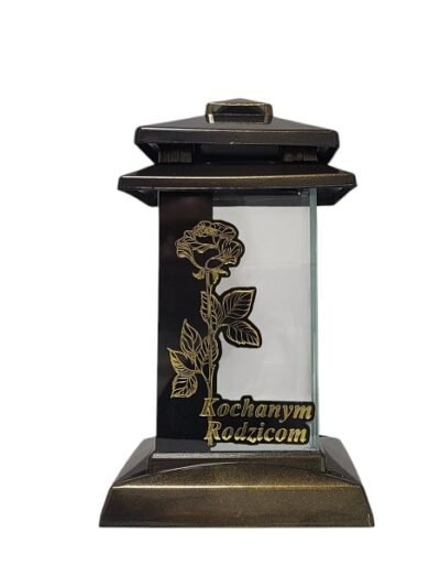 Žvakidė su  užrašu "KOCHANYM RODZICOM"  27 cm. (auksinis)