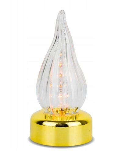 Led žvakė su liepsnos efektu, L-1 15 cm. aukso spalvos