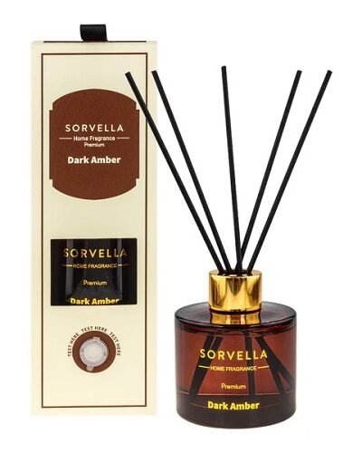 N-Namų kvapas su lazdelėmis  SORVELLA  DARK AMBER 120 ml.