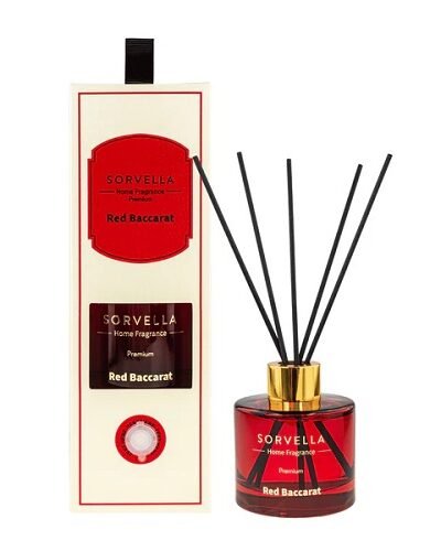 N-Namų kvapas su lazdelėmis  SORVELLA RED BACCARAT 120 ml.