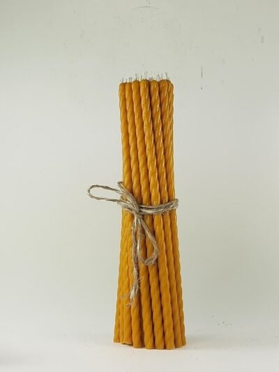 Suktos bičių vaško žvakutės 25x0,9 cm. 30 vnt.